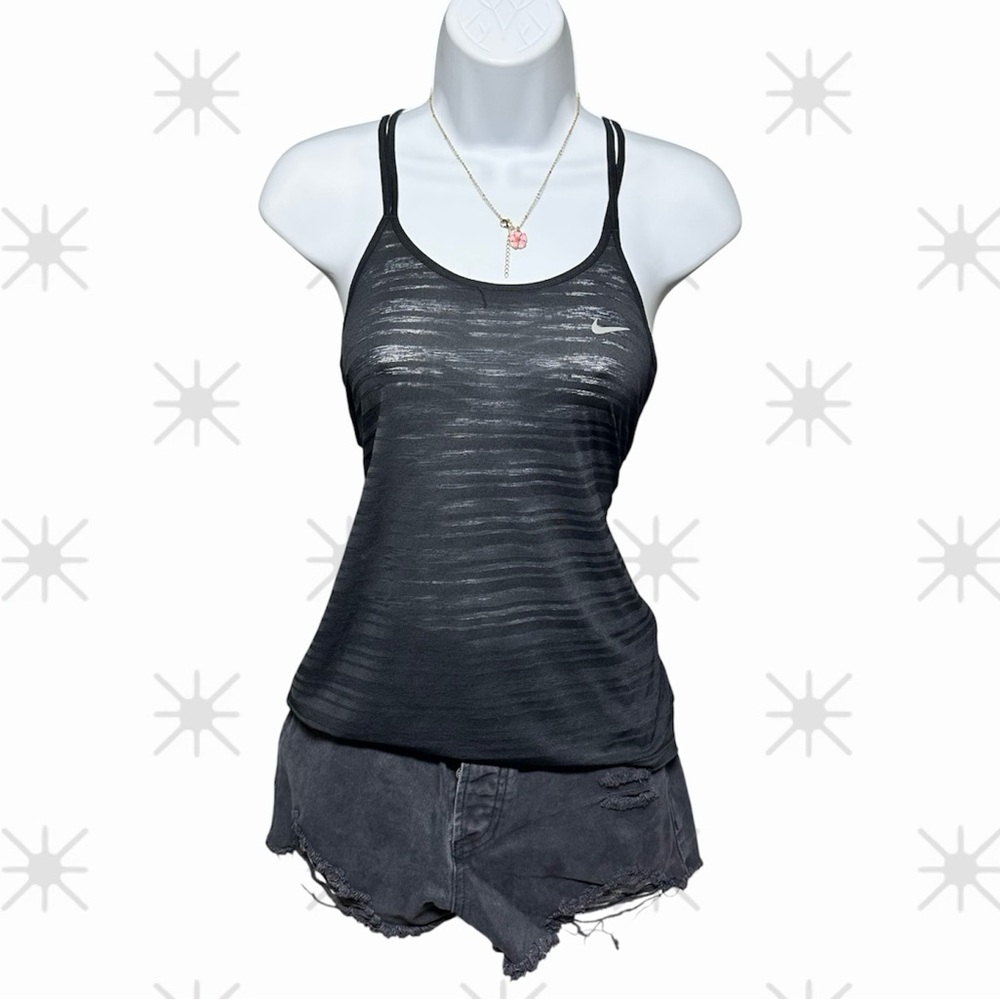 Nike Dri-FIT Striped Racerback Tank Top Lightweight Activewear Running Gym Sz XS
